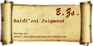 Balázsi Zsigmond névjegykártya